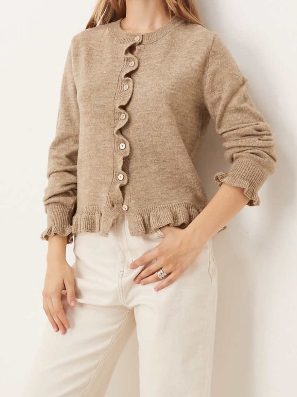 NWT ASOS JDY Knit Cardigan with Frill Details - Picture 2 of 5